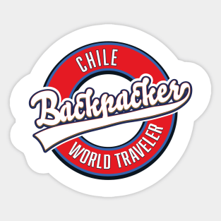 Chile backpacker world traveler logo Sticker